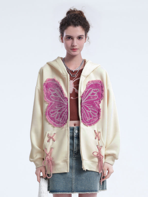 Aelfric Eden Fringe Washed Butterfly Hoodie