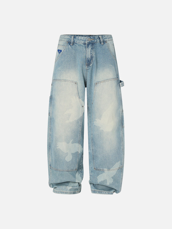 Aelfric Eden Pigeon Print Baggy Jeans